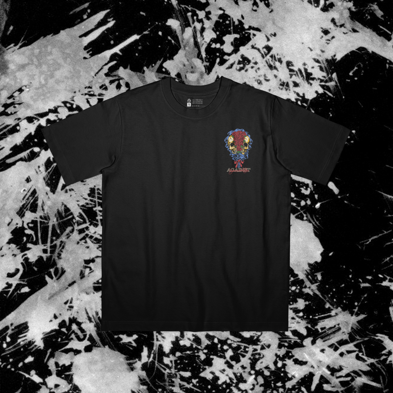 STOP AND SMELL THE ROSES "PREMIUM" OVERSIZE BLACK TEE